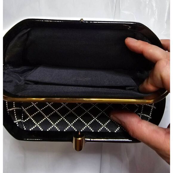 Patent Leather Clutch with Handle - Picture 6 of 7